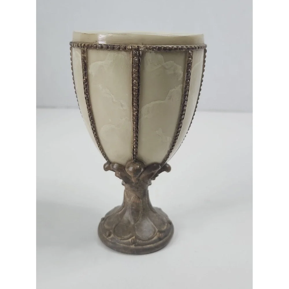 Vtg Croscill RN21857 Alabaster Resin Neoclassical Bathroom Vanity Tumbler Cup